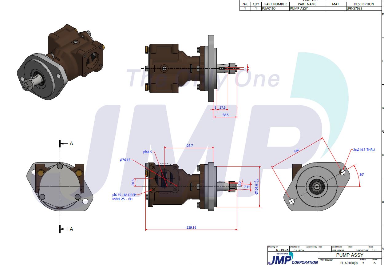 John Deere 6068SFM50 Seawater Pump RE515667  Replacement JMP JPR-S7633