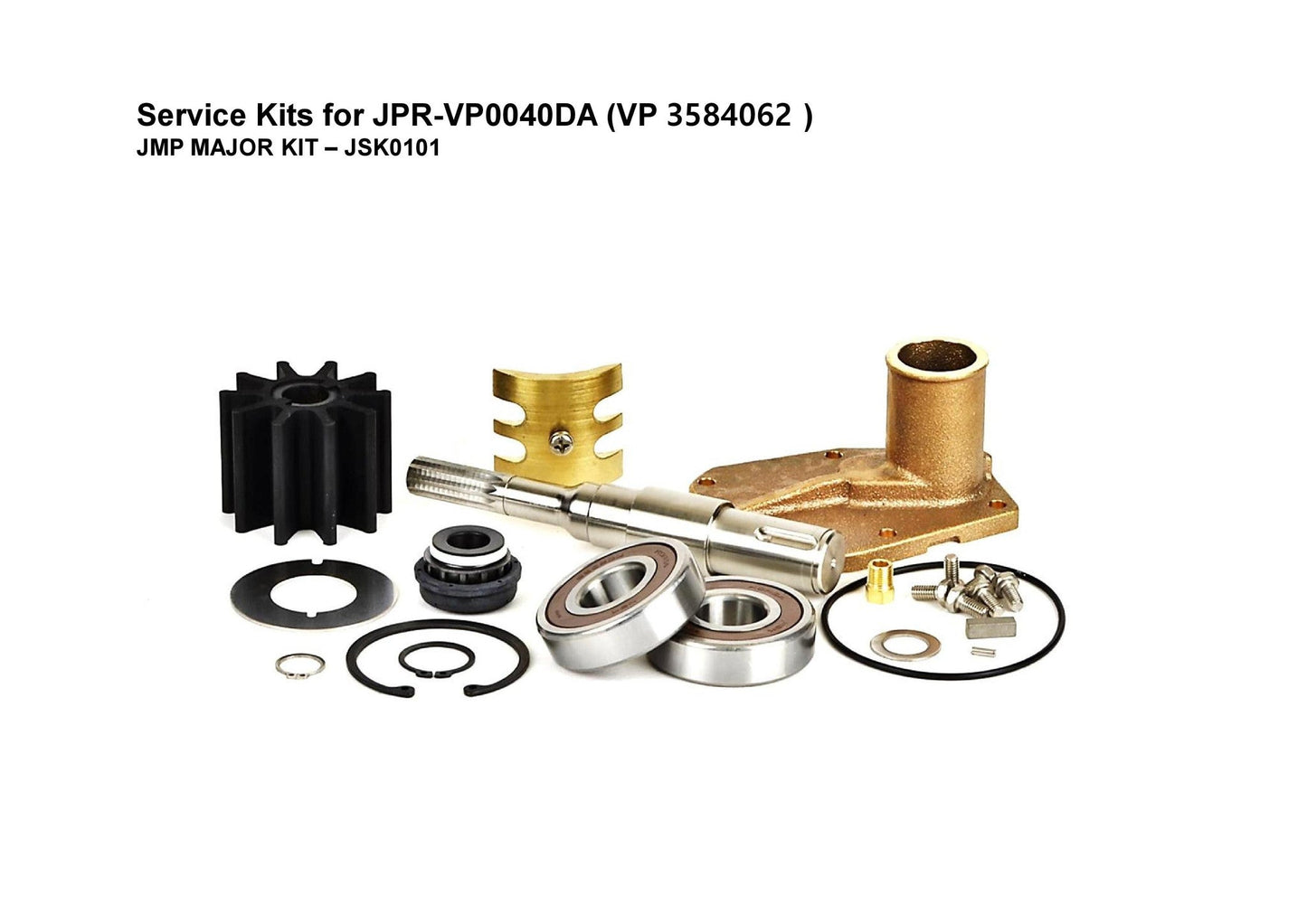 Major Service Kit for Volvo Penta D4 seawater pump 3584062 JSK0101