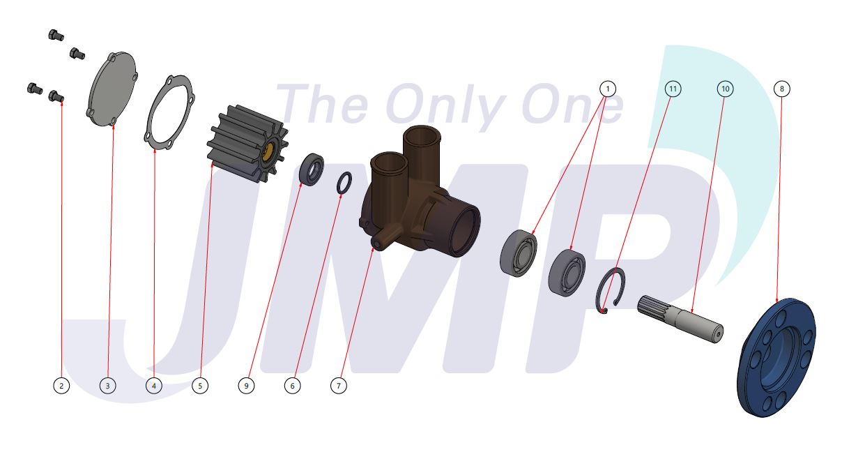 Seawater Pump V6 & V8 Gas Engine Small & Big Block JPR-CP25UH