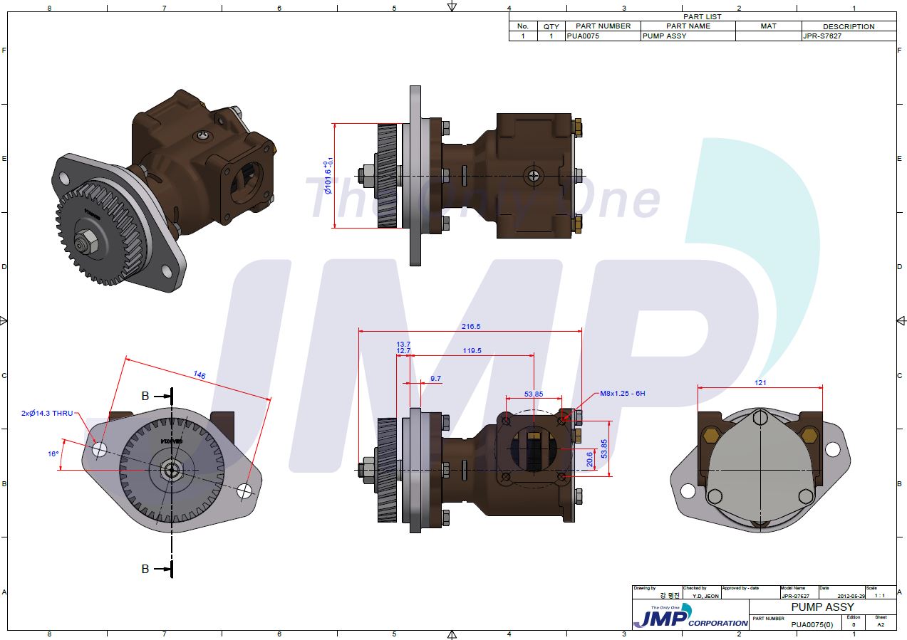 Cummins 6CTA8.3M and 6CTA8.3M2 Seawater Pump Replacement JMP JPR-S7627