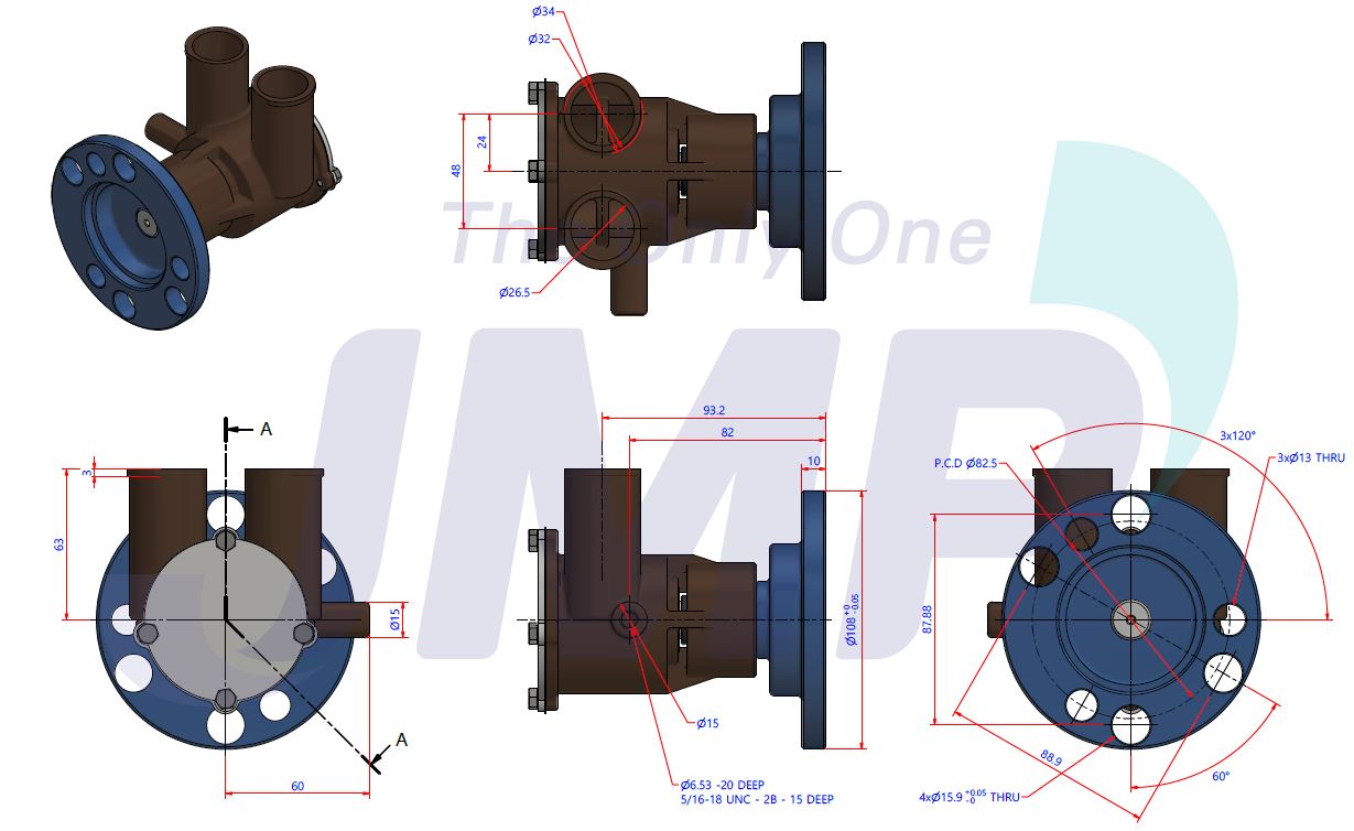 Seawater Pump V6 & V8 Gas Engine Small & Big Block JPR-CP25UH