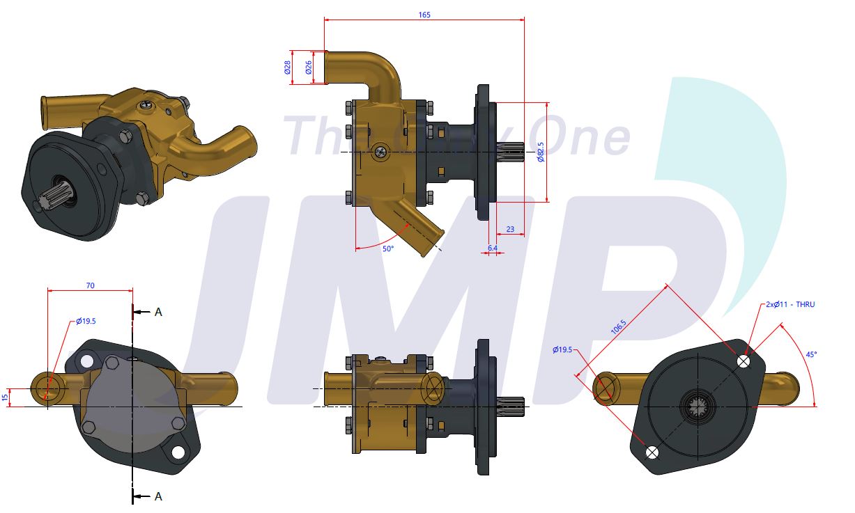 Onan MDKDS Sherwood G-1012 (G1009) Seawater Pump Replacement JRP-G1012