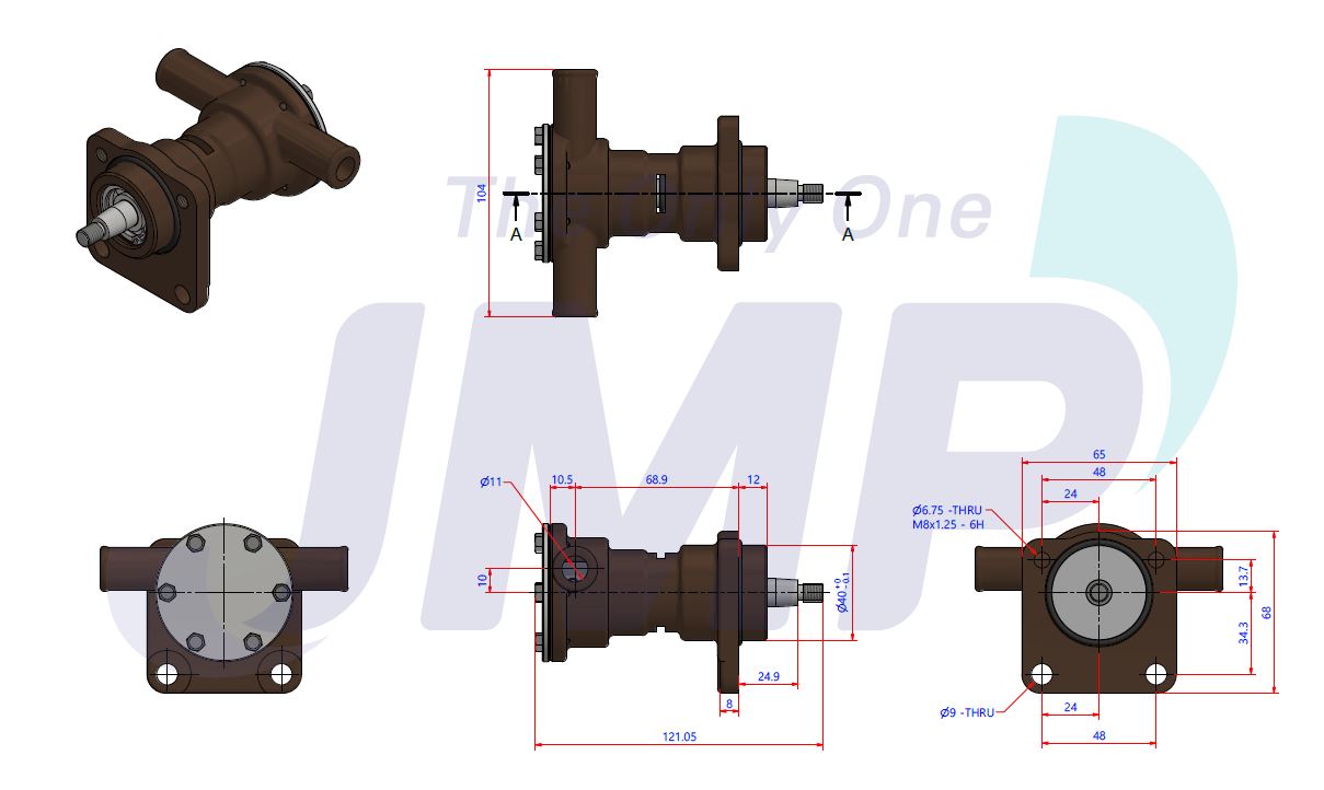 Kohler GM58527 & Perkins M20 Seawater Pump Replacement JMP JPR - PK10IH